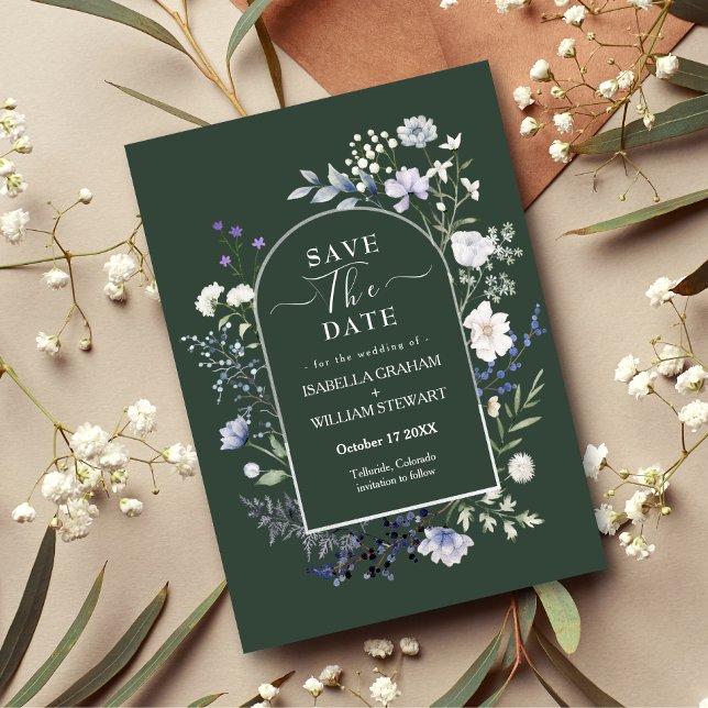 Invitation Chic Botanique Fleur sauvage D'Aquarelle Enregistr (Créateur téléchargé)