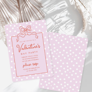 Invitation Chic Bow Polka Dot Saint Valentin