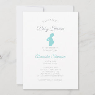 Invitation Chic Boy Baby shower Femme Enceinte Bump bébé