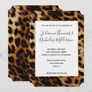 Invitation Chic Brown crème Leopard Mariage