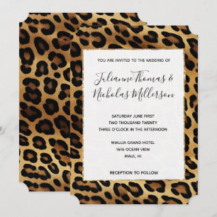 Invitation Chic Brown Leopard Mariage