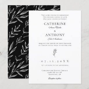 Invitation Chic catholique classique minimaliste chrétien