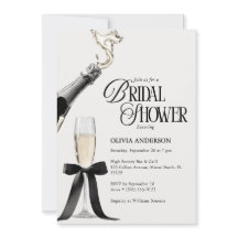 Chic Champagne Mariage Fête de Fiançailles Noir et