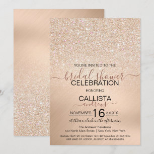 Invitation Chic Champagne Parties scintillant d'or Fête des m