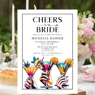 Invitation Chic Cheers to the Bride Fête des mariées
