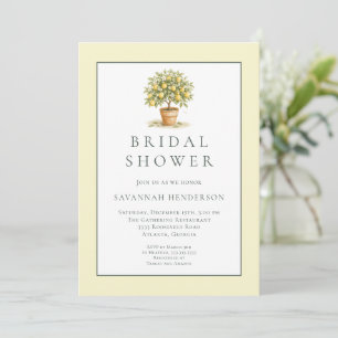 Invitation Chic Citron Italien Arbre Jaune Vert Shower de Mar
