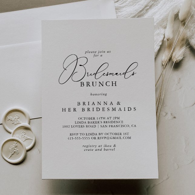 Invitation Chic Classique Minimaliste Bridesservatrices Brunc (Créateur téléchargé)