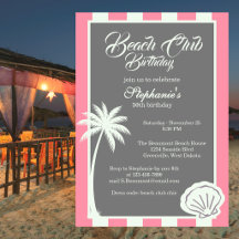 Chic Coastal Stripe Beach Club 50e Anniversaire