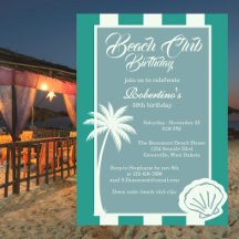 Chic Coastal Stripe Beach Club 50e Anniversaire