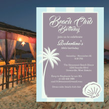 Chic Coastal Stripe Beach Club 50e Anniversaire