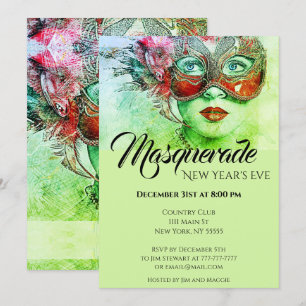 Invitation Chic Coloré Masquerade Party