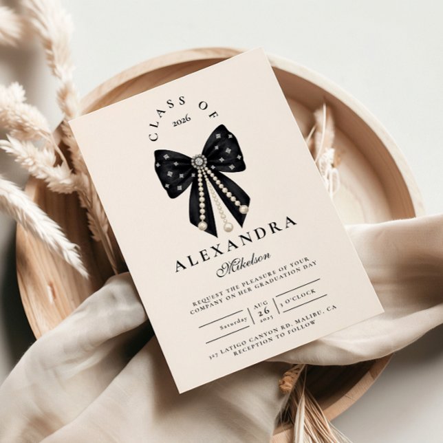 Invitation Chic Coquette Graduation Celebration (Créateur téléchargé)