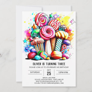 Invitation Chic Cotton Candy Anniversaire