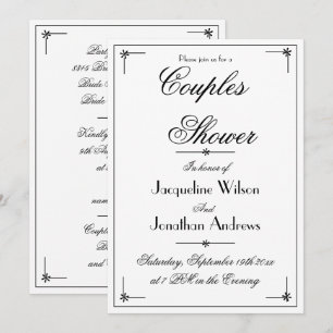 Invitation Chic Couples Douche Élégant Cool de script personn