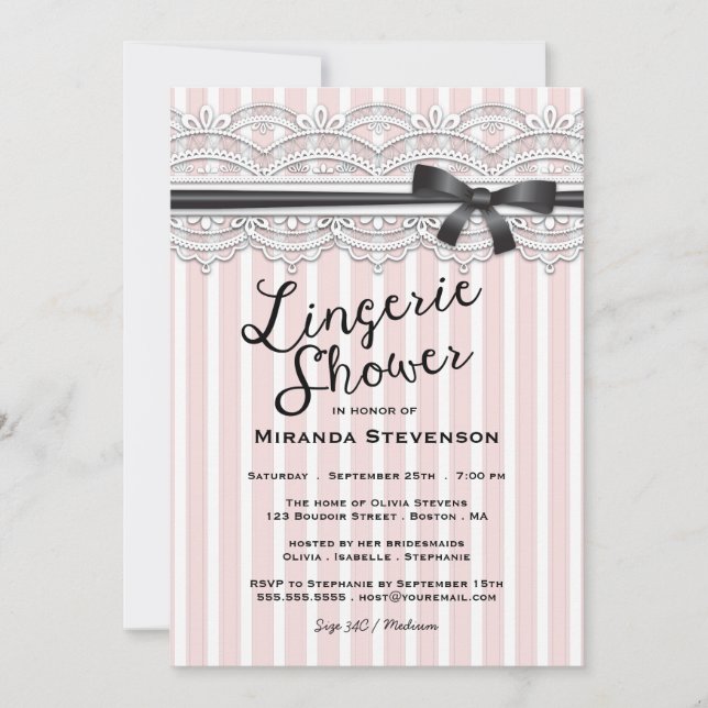 Invitation chic de partie de jarretière de (Devant)