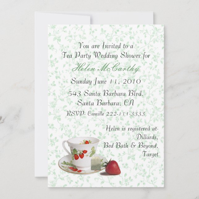 Invitation chic de thé de cottage (Devant)