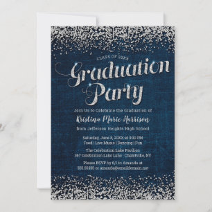 Invitation Chic Denim et Diamonds Graduation Party