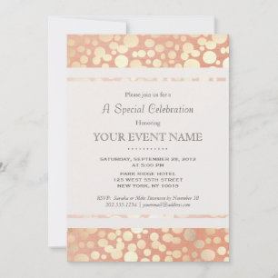 Invitation Chic Design Faux Gold Foil Circles & Linge De Pêch