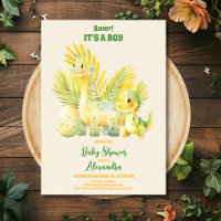 Chic Dinosaur Boy Baby shower Verdure
