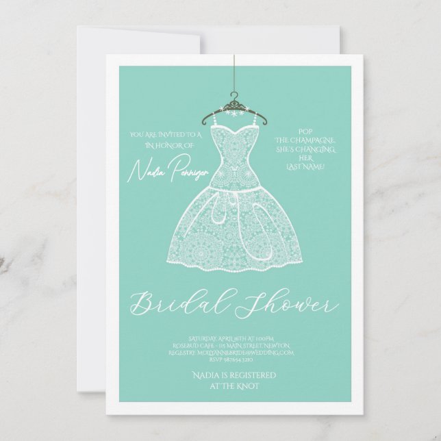 Invitation Chic Dressed for the Occasion Bridal Shower Party (Devant)