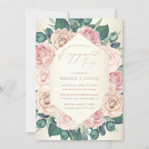 Invitation Chic Dusty Rose Aquarelle Florale