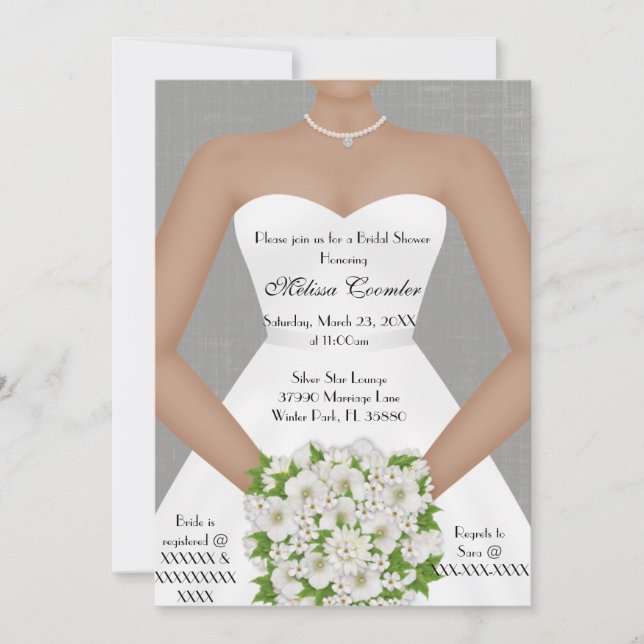 Invitation Chic Elegant Blanc moderne Fête des mariées Invita (Devant)