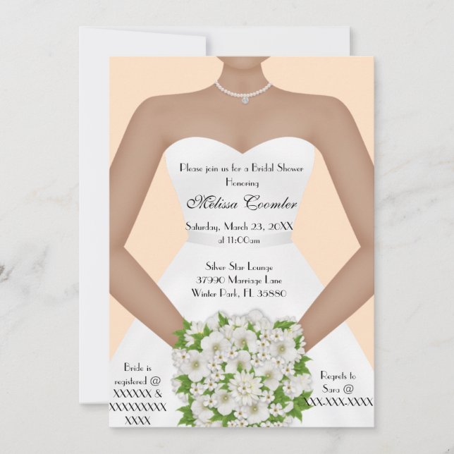Invitation Chic Elegant Blanc moderne Fête des mariées Invita (Devant)