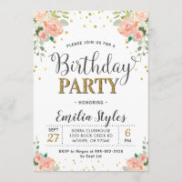 Chic Elegant Floral Peony Femmes Anniversaire