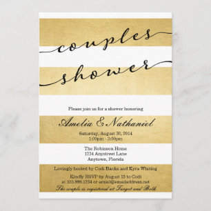 Invitation Chic Elegant Gold foil couples douche
