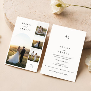 Invitation Chic Elegant Typographie Photo Collage