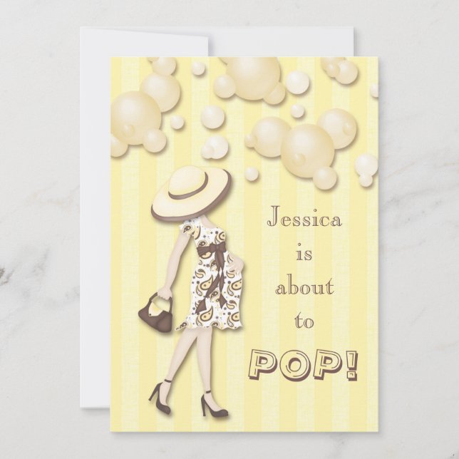 Invitation Chic elle est sur le point de sauter le baby (Devant)