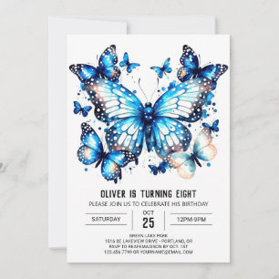 Invitation Chic Enfants Papillon Garçon Anniversaire