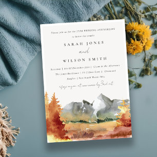Invitation Chic Fall Rust Mountain Trees Chaque année Anniver