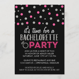 Invitation Chic Faux Parties scintillant Bachelorette Invitat