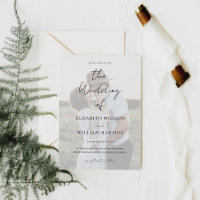 Chic Faux Vellum Effet Mariage photo QR Code RSVP