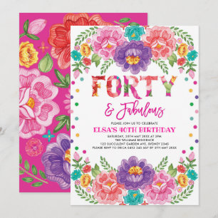 Invitation Chic Fiesta quarante et fabuleuse femme 40e annive