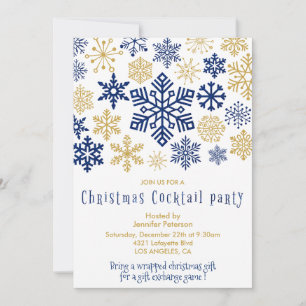 Invitation chic flocons de neige pour soirée cockt