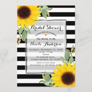 Invitation Chic floral de tournesols faisants le coin blancs
