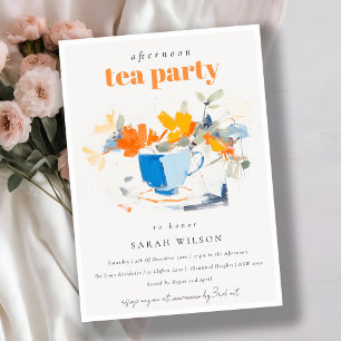 Invitation Chic Floral Tea Cup Afnoon Tea Party