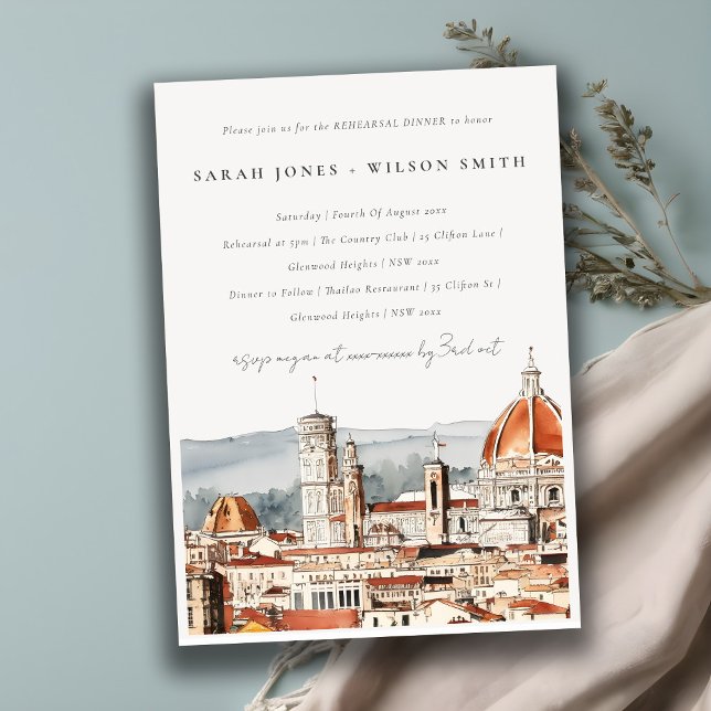 Invitation Chic Florence Cathédrale Italie Dîner de répétitio (Créateur téléchargé)