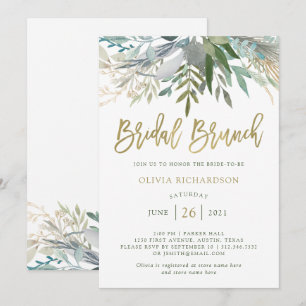 Invitation Chic Foliage  Brunch nuptial