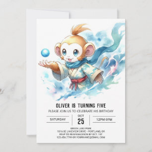 Invitation Chic Fun Monkey Anniversaire