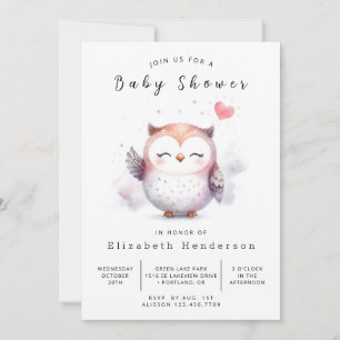 Invitation Chic Fun Owl Baby shower