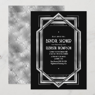 Invitation Chic Gatsby Art Déco Enterrement de Vie de Jeune F