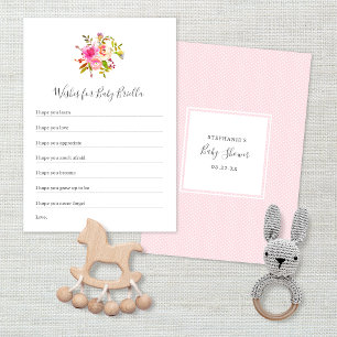 Invitation Chic Girl Baby shower des souhaits pour bébé