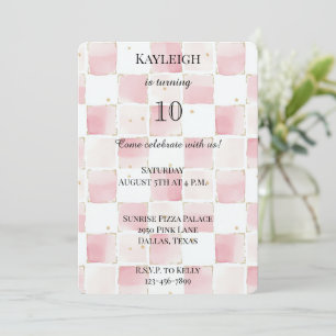Invitation Chic Girly Carré rose