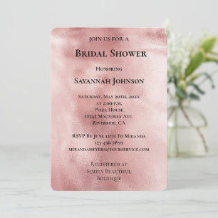 Invitation Chic Glam Rose Gold Blush Pink Fête des mariées