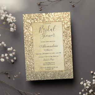 Invitation Chic glamour tendance parties scintillant or Fête 