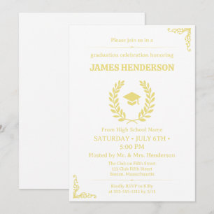 Invitation Chic Gold Calligraphy Graduation Party 2025