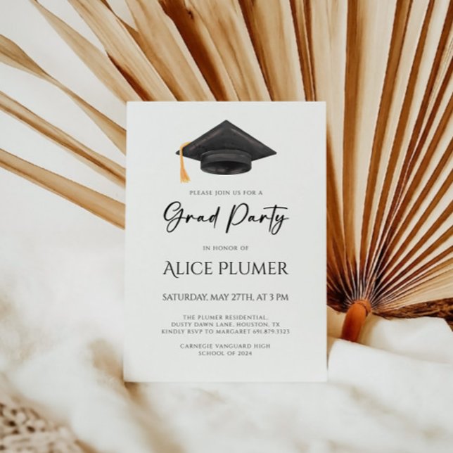 Invitation Chic Grad Casquette fête de graduation (Créateur téléchargé)